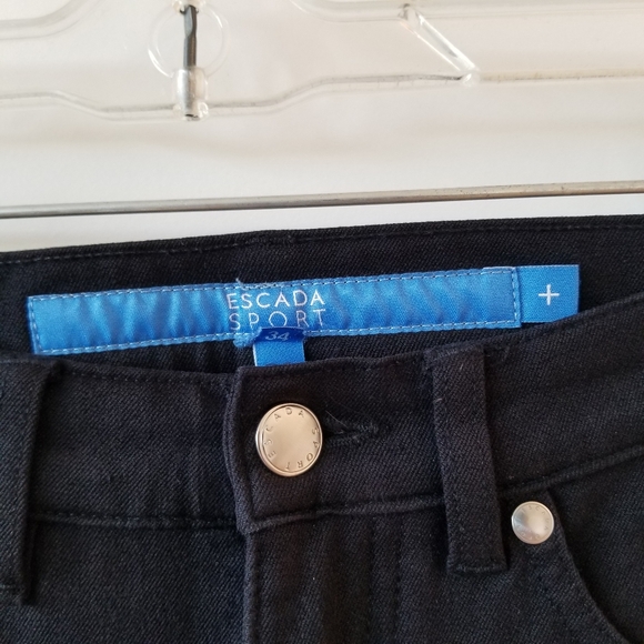 🌸 Escada Sport Linda Black Stretch Straight Leg High Rise Jeans Pants Size 2 - Picture 3 of 8